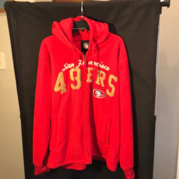 NFL Other - SF 49ers mens XL red hooded athletic jacket